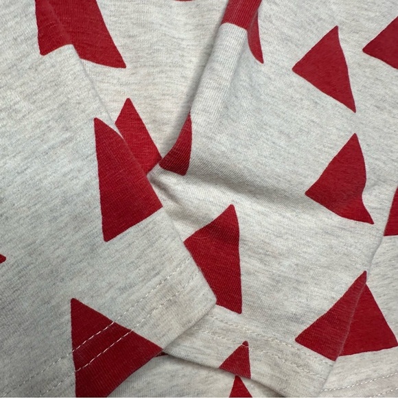 Peekaboo Beans Shirt Long Sleeved Triangles White & Red Size 6 - Picture 3 of 16